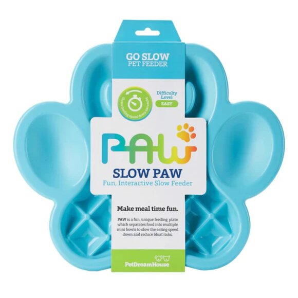 NWT Large Blue Paw Shaped Slow Feeder 🐾 Pet Dream House - Picture 1 of 3